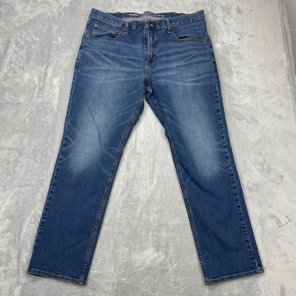 Old Navy Jeans Mens 40x32 Blue Denim Faded Athletic Fit Medium Wash Straight Leg